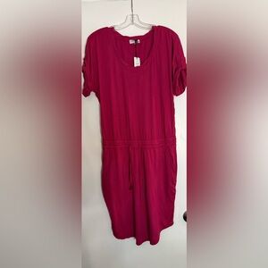 Michael Stars
Sangria Red Dress
NWT Cotton Modal
Drawstring Waist